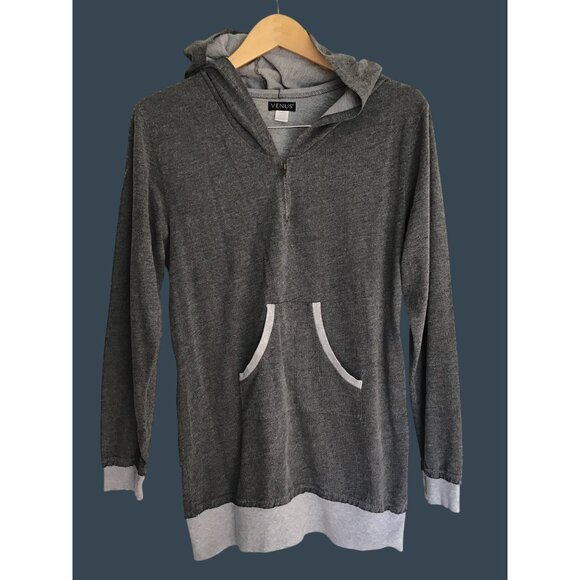 Venus Medium Gray Pullover Hoodie Sweatshirt With Pockets - Picture 1 of 6